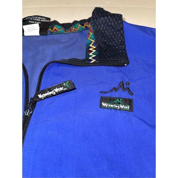 WYOMING WEAR Men's Medium Blue Zip Micro Rip Stop Nylon Rain Snow Jacket VTG USA - Picture 2 of 6